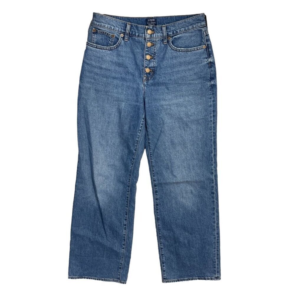 J. Crew Factory Full Length Wide Leg Jeans Women Button Fly Size 29